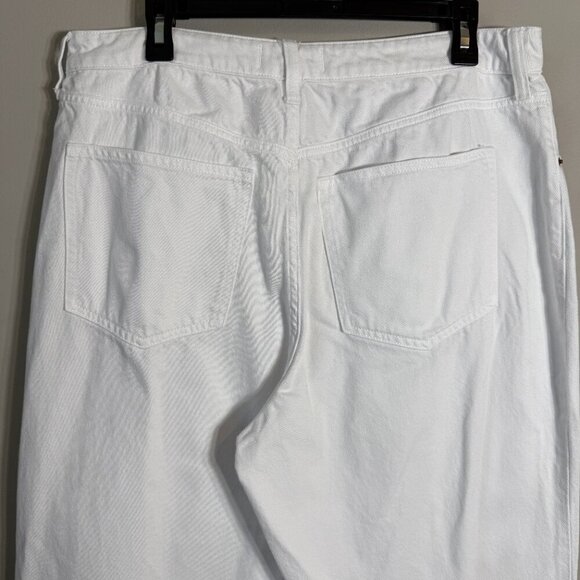 Abercrombie & Fitch Curve Love High Rise Cropped Wide Leg Jeans Womens 14S White - Picture 10 of 15